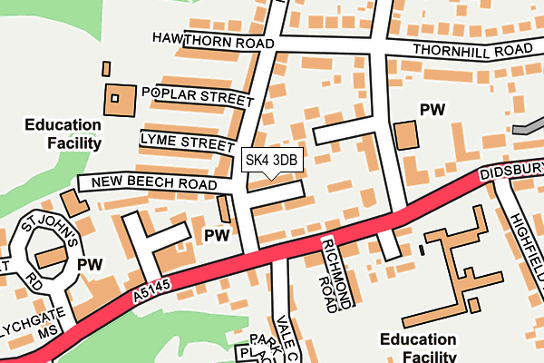 SK4 3DB map - OS OpenMap – Local (Ordnance Survey)