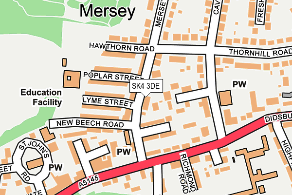 SK4 3DE map - OS OpenMap – Local (Ordnance Survey)