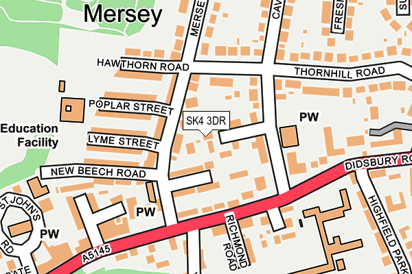 SK4 3DR map - OS OpenMap – Local (Ordnance Survey)