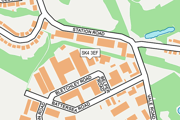 SK4 3EF map - OS OpenMap – Local (Ordnance Survey)