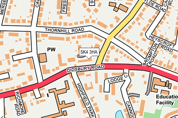 SK4 3HA map - OS OpenMap – Local (Ordnance Survey)