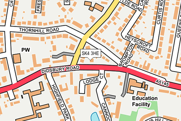 SK4 3HE map - OS OpenMap – Local (Ordnance Survey)