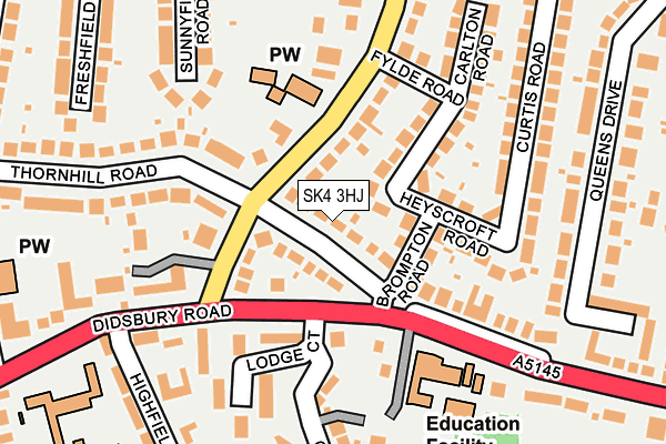 SK4 3HJ map - OS OpenMap – Local (Ordnance Survey)