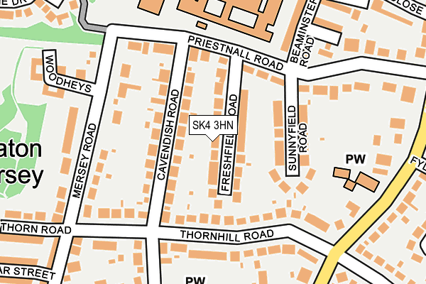 SK4 3HN map - OS OpenMap – Local (Ordnance Survey)