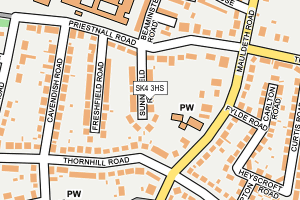SK4 3HS map - OS OpenMap – Local (Ordnance Survey)