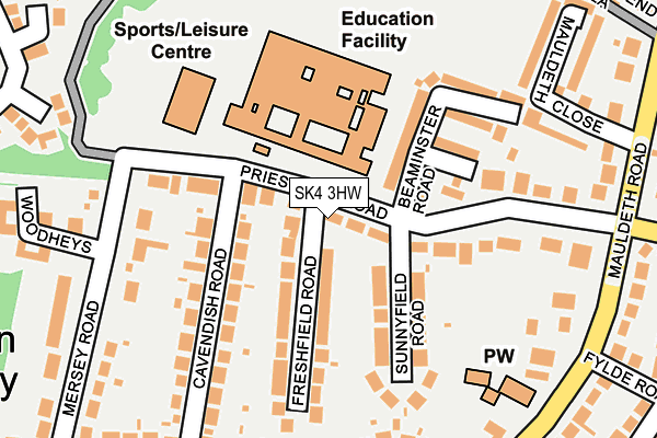 SK4 3HW map - OS OpenMap – Local (Ordnance Survey)