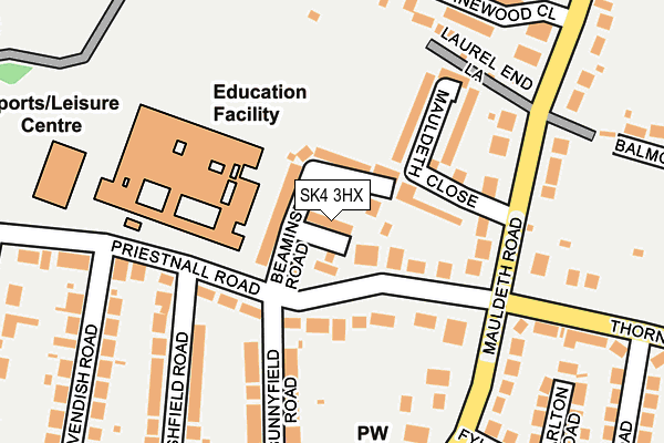 SK4 3HX map - OS OpenMap – Local (Ordnance Survey)