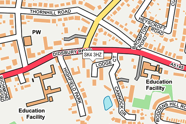 SK4 3HZ map - OS OpenMap – Local (Ordnance Survey)