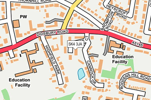 SK4 3JA map - OS OpenMap – Local (Ordnance Survey)