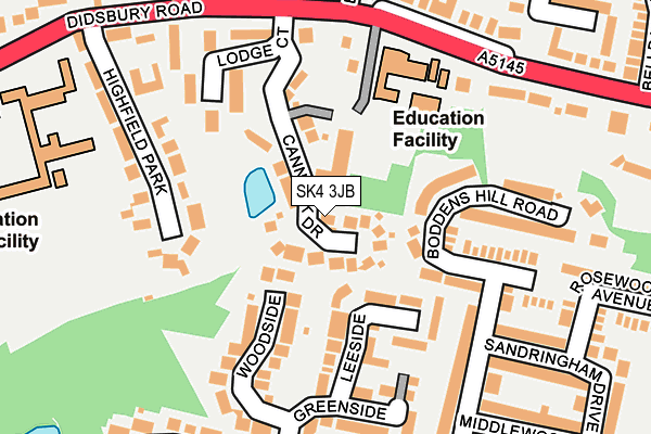 SK4 3JB map - OS OpenMap – Local (Ordnance Survey)