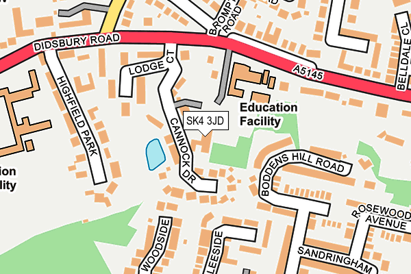 SK4 3JD map - OS OpenMap – Local (Ordnance Survey)