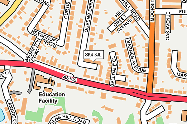 SK4 3JL map - OS OpenMap – Local (Ordnance Survey)
