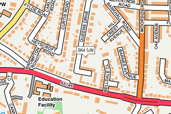 SK4 3JN map - OS OpenMap – Local (Ordnance Survey)