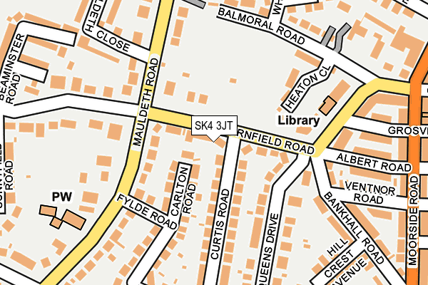 SK4 3JT map - OS OpenMap – Local (Ordnance Survey)