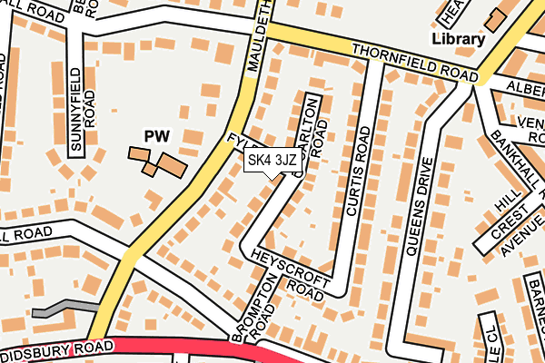 SK4 3JZ map - OS OpenMap – Local (Ordnance Survey)