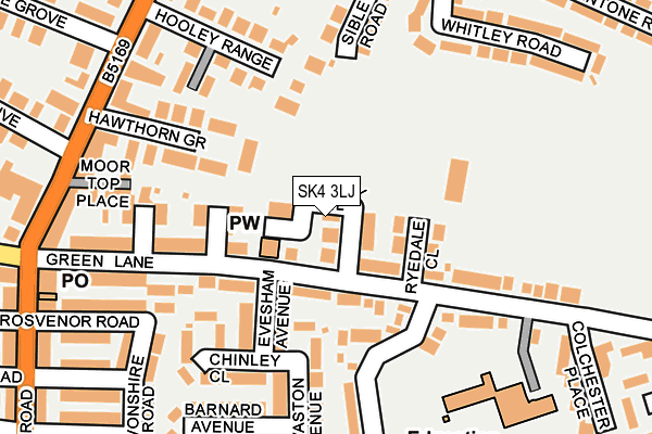 SK4 3LJ map - OS OpenMap – Local (Ordnance Survey)