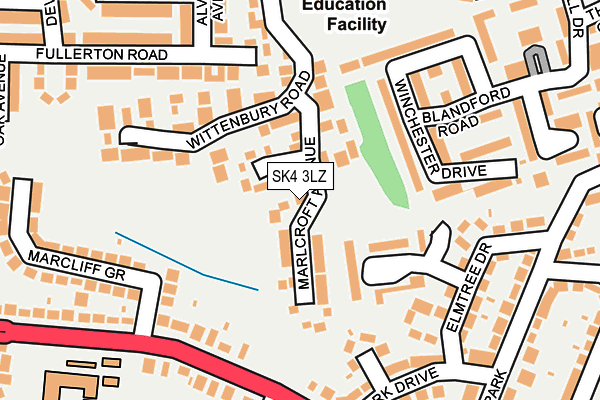 SK4 3LZ map - OS OpenMap – Local (Ordnance Survey)