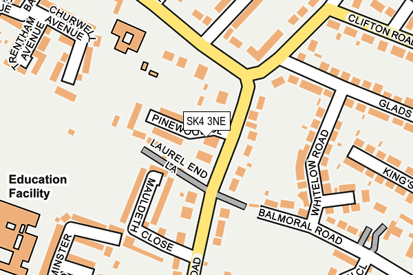 SK4 3NE map - OS OpenMap – Local (Ordnance Survey)