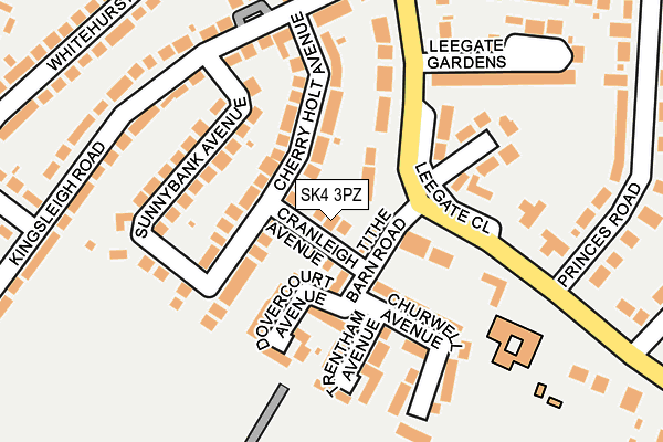 SK4 3PZ map - OS OpenMap – Local (Ordnance Survey)