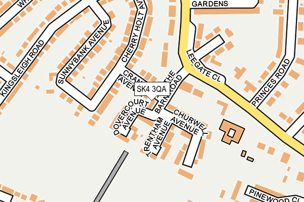 SK4 3QA map - OS OpenMap – Local (Ordnance Survey)