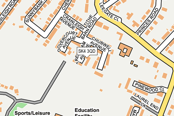 SK4 3QD map - OS OpenMap – Local (Ordnance Survey)