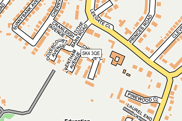 SK4 3QE map - OS OpenMap – Local (Ordnance Survey)