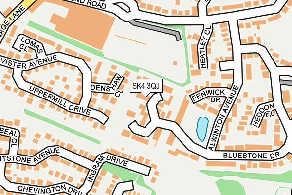SK4 3QJ map - OS OpenMap – Local (Ordnance Survey)