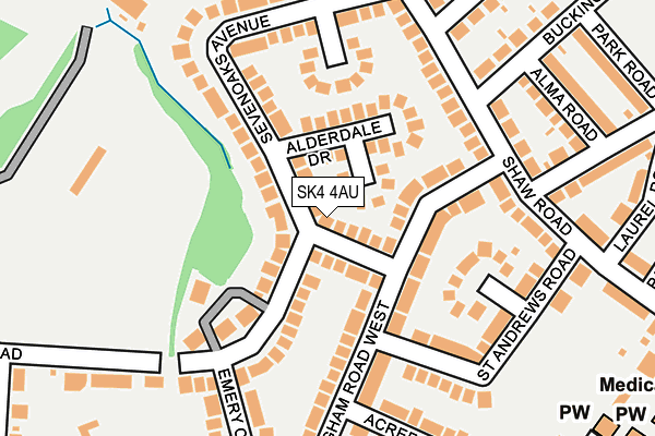 SK4 4AU map - OS OpenMap – Local (Ordnance Survey)