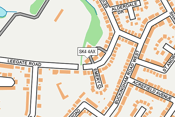 SK4 4AX map - OS OpenMap – Local (Ordnance Survey)