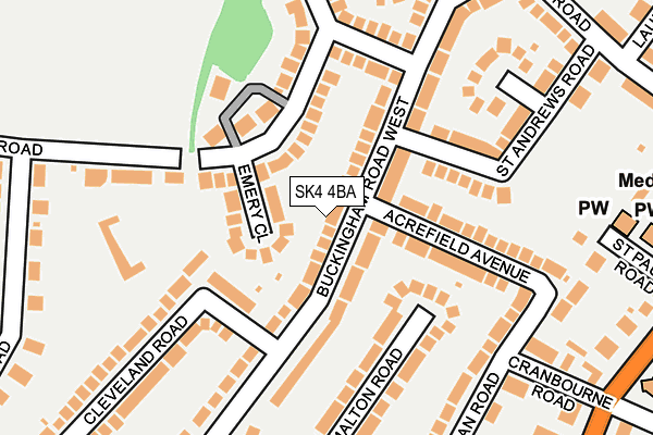 SK4 4BA map - OS OpenMap – Local (Ordnance Survey)