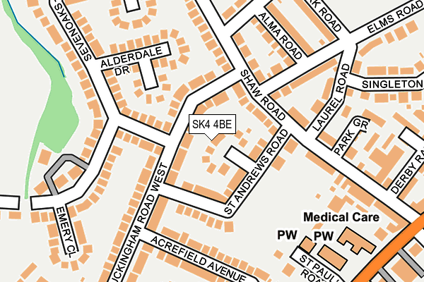SK4 4BE map - OS OpenMap – Local (Ordnance Survey)