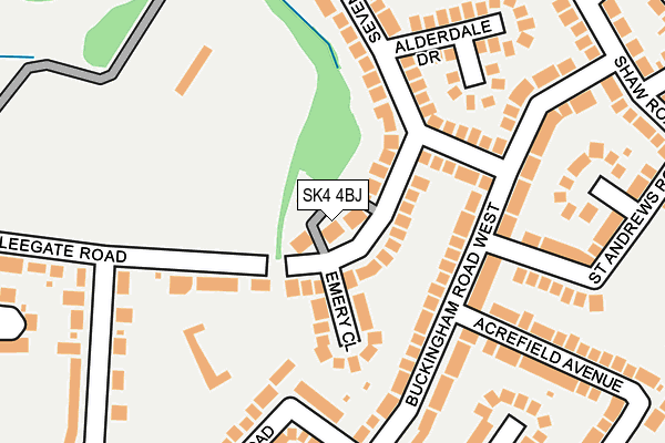 SK4 4BJ map - OS OpenMap – Local (Ordnance Survey)