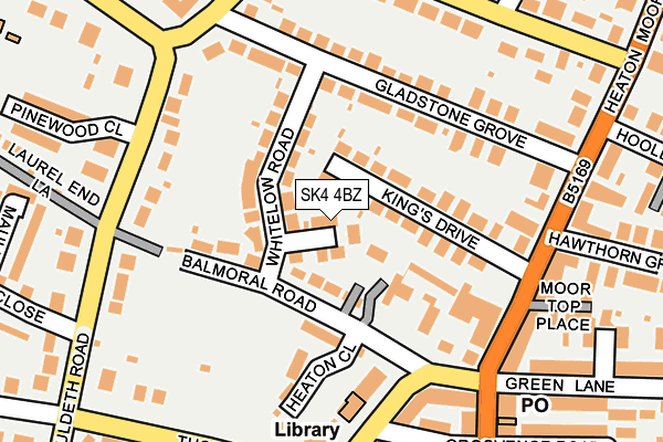 SK4 4BZ map - OS OpenMap – Local (Ordnance Survey)