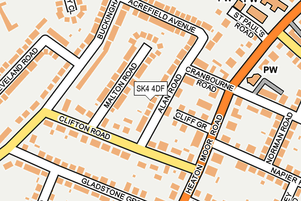 SK4 4DF map - OS OpenMap – Local (Ordnance Survey)