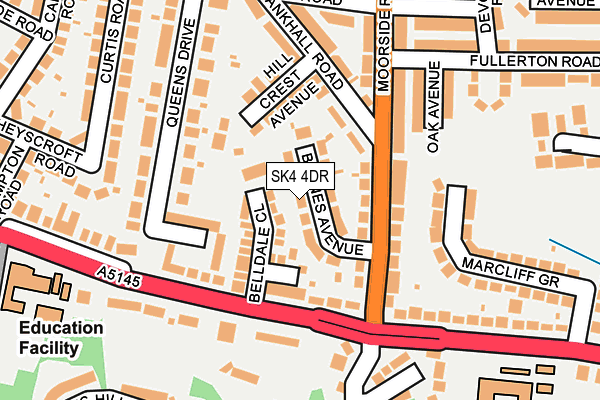 SK4 4DR map - OS OpenMap – Local (Ordnance Survey)