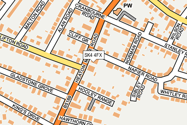 SK4 4FX map - OS OpenMap – Local (Ordnance Survey)