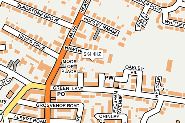 SK4 4HZ map - OS OpenMap – Local (Ordnance Survey)