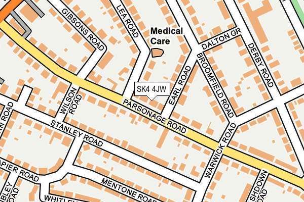 SK4 4JW map - OS OpenMap – Local (Ordnance Survey)