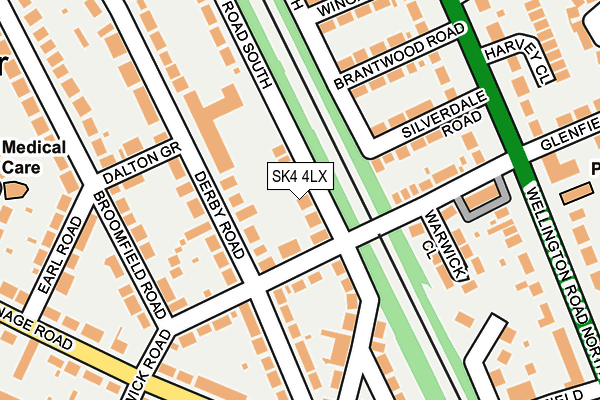 SK4 4LX map - OS OpenMap – Local (Ordnance Survey)