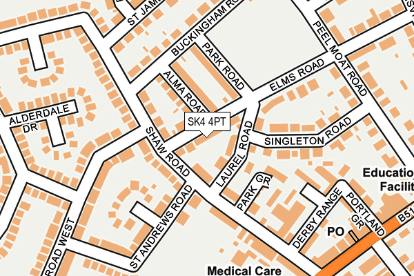 SK4 4PT map - OS OpenMap – Local (Ordnance Survey)