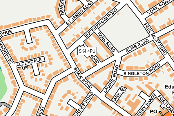 SK4 4PU map - OS OpenMap – Local (Ordnance Survey)