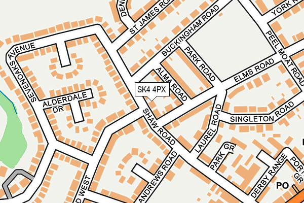 SK4 4PX map - OS OpenMap – Local (Ordnance Survey)