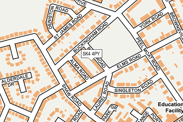 SK4 4PY map - OS OpenMap – Local (Ordnance Survey)