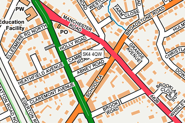 SK4 4QW map - OS OpenMap – Local (Ordnance Survey)