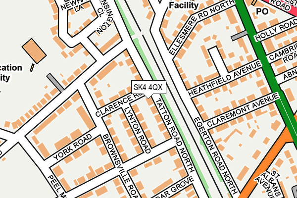 SK4 4QX map - OS OpenMap – Local (Ordnance Survey)