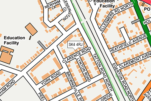 SK4 4RJ map - OS OpenMap – Local (Ordnance Survey)