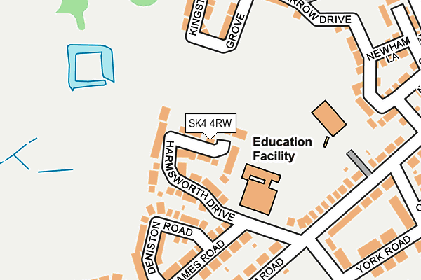 SK4 4RW map - OS OpenMap – Local (Ordnance Survey)
