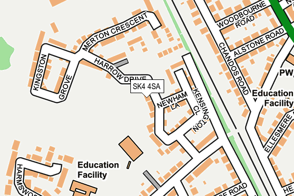 SK4 4SA map - OS OpenMap – Local (Ordnance Survey)