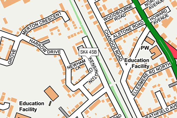 SK4 4SB map - OS OpenMap – Local (Ordnance Survey)