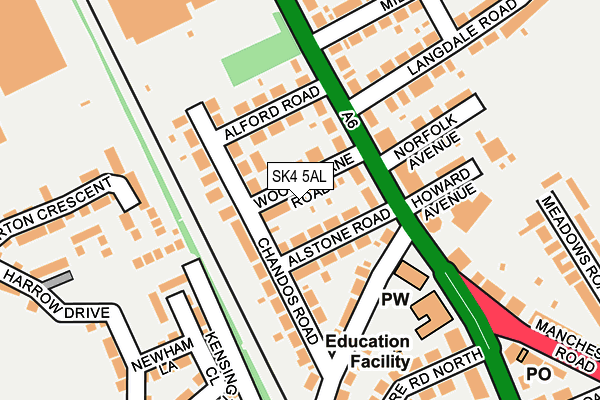 SK4 5AL map - OS OpenMap – Local (Ordnance Survey)